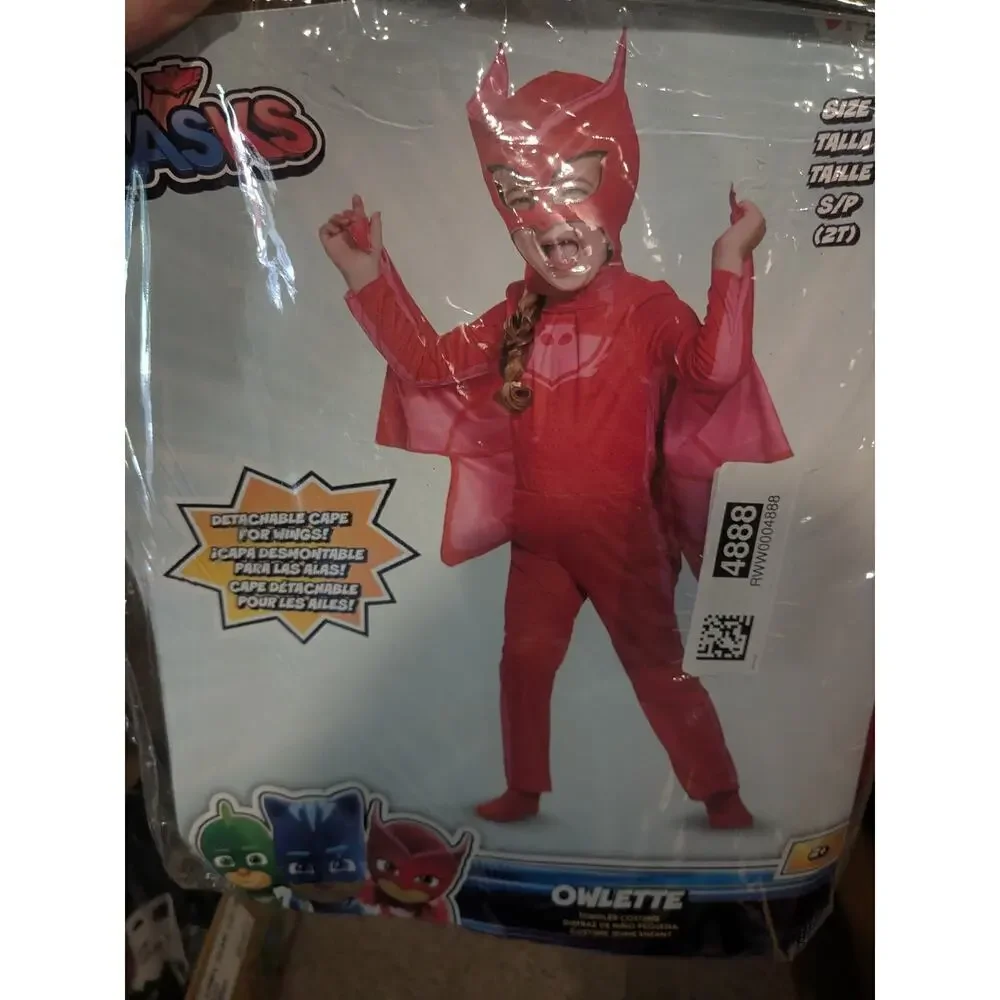 NEW Disguise Toddler Girls 2T PJ Masks Owlette Costume with Cape & Mask